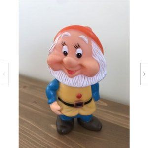 Vtg 5" HAPPY Dwarf Seven Dwarves Walt Disney Squeaky Soft Vinyl Toy Hong Kong